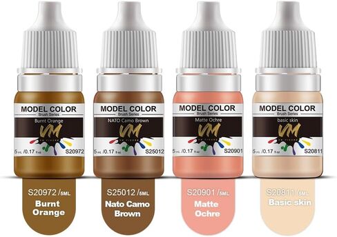 VM Miniature Paint Set Eco-Fliendly Friendly Divens Speed ​​Paint Model ، ومقاوم للضوء وغير مهيأ للبلاستيك/الراتنج/المعادن/الطرز 4 زجاجات 5 مل (مجموعة زرقاء 4 ألوان) in Kuwait
