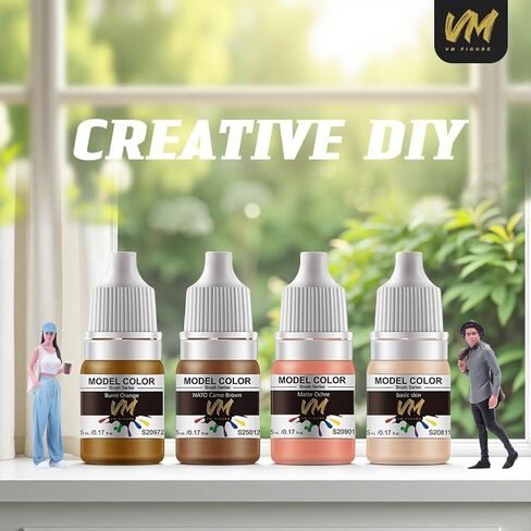 VM Miniature Paint Set Eco-Fliendly Friendly Divens Speed ​​Paint Model ، ومقاوم للضوء وغير مهيأ للبلاستيك/الراتنج/المعادن/الطرز 4 زجاجات 5 مل (مجموعة زرقاء 4 ألوان) in Kuwait