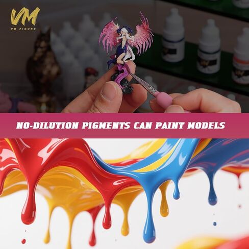 VM Miniature Paint Set Eco-Fliendly Friendly Divens Speed ​​Paint Model ، ومقاوم للضوء وغير مهيأ للبلاستيك/الراتنج/المعادن/الطرز 4 زجاجات 5 مل (مجموعة زرقاء 4 ألوان) in Kuwait