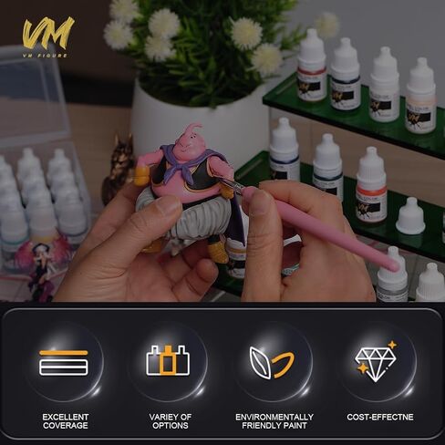 VM Miniature Paint Set Eco-Fliendly Friendly Divens Speed ​​Paint Model ، ومقاوم للضوء وغير مهيأ للبلاستيك/الراتنج/المعادن/الطرز 4 زجاجات 5 مل (مجموعة زرقاء 4 ألوان) in Kuwait