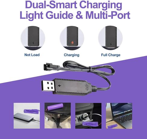 3.7V 2.5AH بطارية LI-ION القابلة لإعادة الشحن مع كابل شاحن USB （2 حزمة） in Kuwait