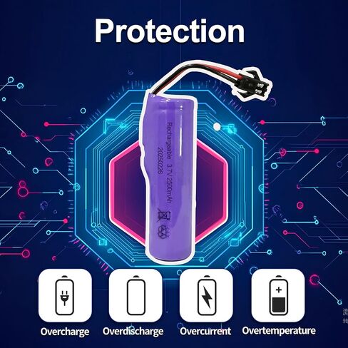 3.7V 2.5AH بطارية LI-ION القابلة لإعادة الشحن مع كابل شاحن USB （2 حزمة） in Kuwait