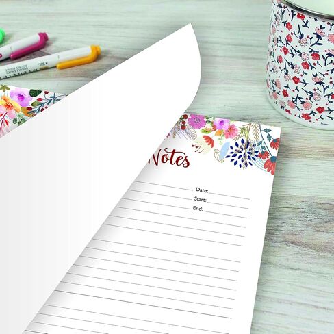 Mudrit Meeting Notes Pad - موضوعات ، الوجبات السريعة ، عناصر العمل والمتابعة - منظم جدول أعمال الاجتماعات غير المؤرخة 53 صفحة ، تمزق الكتاب - 8.5 "× 11" بوصة in Kuwait