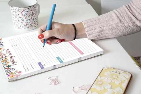 Mudrit Meeting Notes Pad - موضوعات ، الوجبات السريعة ، عناصر العمل والمتابعة - منظم جدول أعمال الاجتماعات غير المؤرخة 53 صفحة ، تمزق الكتاب - 8.5 "× 11" بوصة in Kuwait