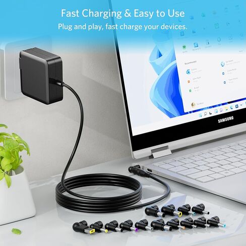 Belker 90w Universal Laptop Charger AC Adapter for Hp Dell Toshiba IBM Lenovo Acer Asus Samsung Sony Fujitsu Gateway Notebook Ultrabook with 5V 2.4A Fast Charging USB Port in Saudi Arabia