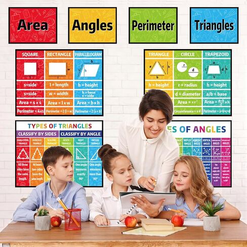 Math Posters for Middle School Educational Math Bulletin Board Decorations Classroom Keywords Mathematics Symbol Math Educational Poster for Teacher Paper Cutouts Elementary Classroom Must Have in Saudi Arabia