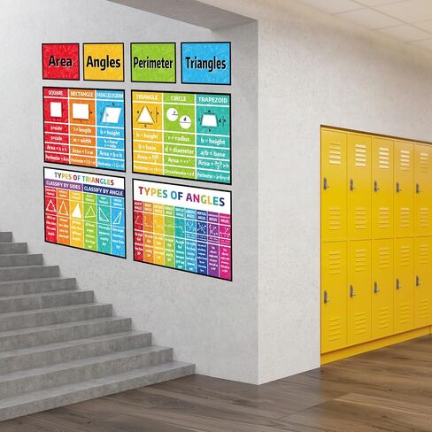 Math Posters for Middle School Educational Math Bulletin Board Decorations Classroom Keywords Mathematics Symbol Math Educational Poster for Teacher Paper Cutouts Elementary Classroom Must Have in Saudi Arabia