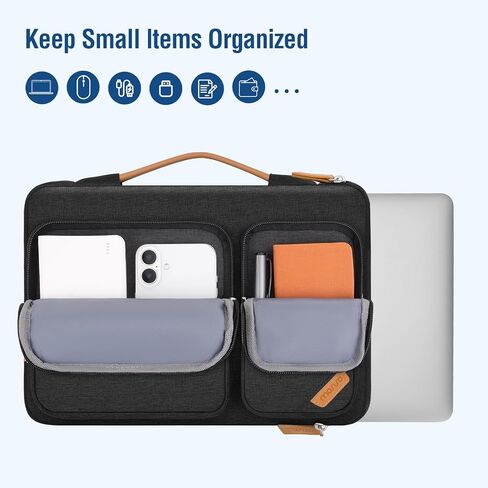 MOSISO Compatible with MacBook Air 13 inch Case 2025-2022 M4 A3240 M3 A3113 M2 A2681, Plastic Hard Case&Sleeve Bag with Pockets&Keyboard Skin&Webcam Cover&Screen Film for MacBook Air 13.6 inch, Black in Saudi Arabia