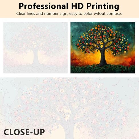 TUMOVO Adults Paint by Number Kit Blooming Tree Symbolic Art Strength Growth Power Canvas Brushes Acrylic Paints Mindfulness Practice Spiritual Growth Creative Gift for Inner Strength 16x20 Inch in Saudi Arabia