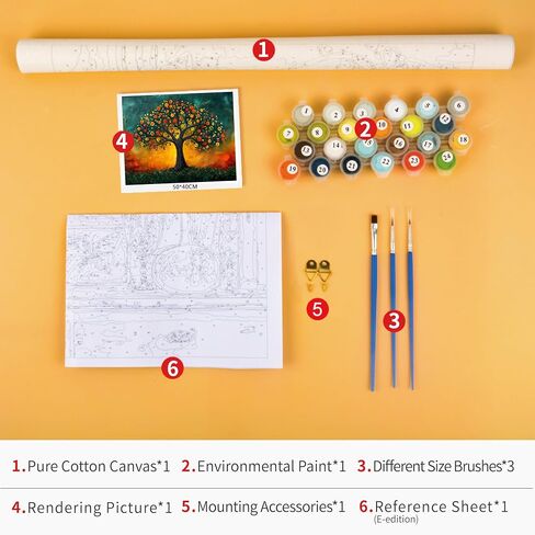 TUMOVO Adults Paint by Number Kit Blooming Tree Symbolic Art Strength Growth Power Canvas Brushes Acrylic Paints Mindfulness Practice Spiritual Growth Creative Gift for Inner Strength 16x20 Inch in Saudi Arabia