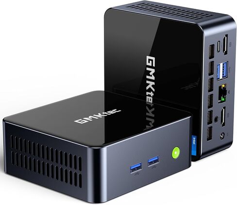 GMKtec Mini PC Intel Core i5 12450H (up to 4.4GHz) Windows 11 Pro Desktop Mini Computers 16GB DDR4 Dual Channel 512GB Hard Drive SSD, 2X HDMI 4K, 4X USB 3.2, USB-C, WiFi 6, BT 5.2, Ethernet 2.5G LAN in Kuwait