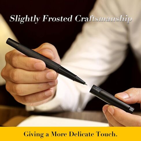 Silver Rollerball Pen, Stunning Luxury Pen with Mesh Texture Design, Bright Silver Chrome Finish, Schmidt refill, Nice Gift Set for Men & Women, Executive, Office, Graduation, Fancy Pens in Saudi Arabia