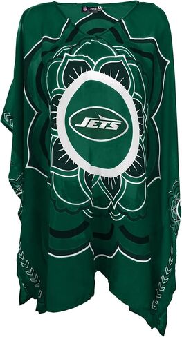 Littlearth womens With Design NFL Sheer Flower Caftan Beach Pool Cover Up Swimsuit Cover Up, Team Color, One Size Fits Most Fans US in Kuwait