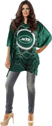 Littlearth womens With Design NFL Sheer Flower Caftan Beach Pool Cover Up Swimsuit Cover Up, Team Color, One Size Fits Most Fans US in Kuwait
