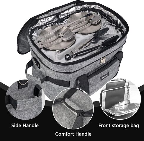 Double Layer Slow Cooker Bags for 5-8 Quart Crock Pots - Insulated Travel Carrier with Fixators, Base Pad, and Shoulder Strap - Suitable for Small and Large Slow Cookers (rose red) in Saudi Arabia