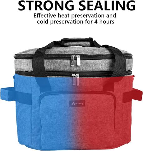 Double Layer Slow Cooker Bags for 5-8 Quart Crock Pots - Insulated Travel Carrier with Fixators, Base Pad, and Shoulder Strap - Suitable for Small and Large Slow Cookers (rose red) in Saudi Arabia
