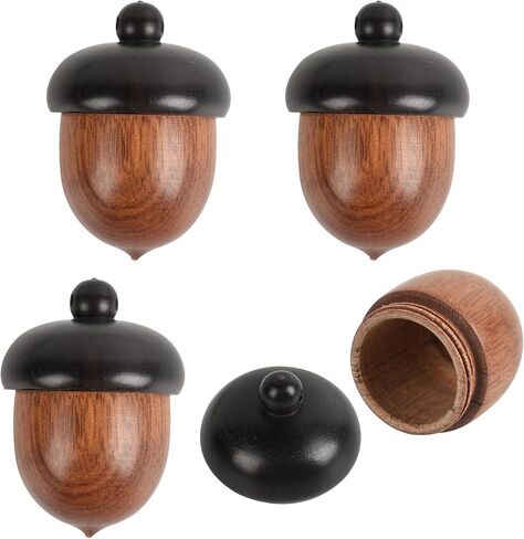 Luckforest Wooden Acorn Nut Box Pendant 4 PCS Disconnectable Wood Acorn Hervish Pendant for DIY Making Car Pendant Decorations in Saudi Arabia