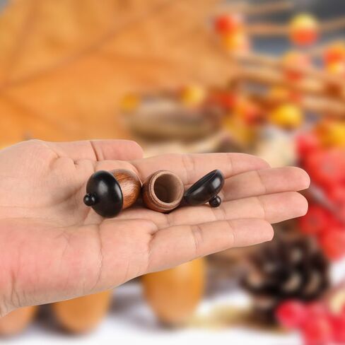 Luckforest Wooden Acorn Nut Box Pendant 4 PCS Disconnectable Wood Acorn Hervish Pendant for DIY Making Car Pendant Decorations in Saudi Arabia