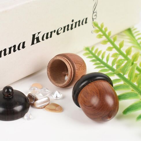 Luckforest Wooden Acorn Nut Box Pendant 4 PCS Disconnectable Wood Acorn Hervish Pendant for DIY Making Car Pendant Decorations in Saudi Arabia