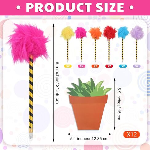 24 PCS Fluffy Fuzzy Abels و Flower Pot Notebooks ، Pompom Pens Collty Cute Notepad Gift Liting for Birthday Party Favors Suppors Supplies in Saudi Arabia