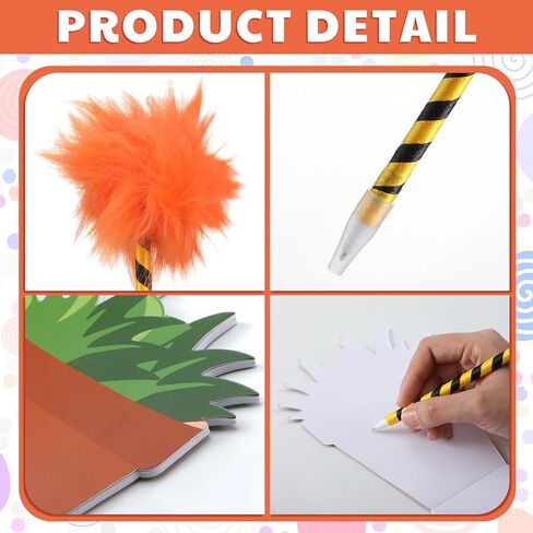24 PCS Fluffy Fuzzy Abels و Flower Pot Notebooks ، Pompom Pens Collty Cute Notepad Gift Liting for Birthday Party Favors Suppors Supplies in Saudi Arabia