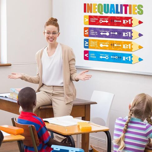 ملصقات الرياضيات التعليمية لعدم المساواة في المدارس المتوسطة ملصقات تعليمية نشرة الرياضيات الإعلامية للرياضيات زخارف راية للطلاب المعلمين الابتدائي عودة إلى جدار المدرسة ديكور in Saudi Arabia