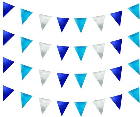 Zwiebeco 39ft Navy Blue Silver Glitter Fabric Fabric Banting Banner Banner Banngle Banner Banner for Birthday Wedding Baby Shower Treed Ahoy Achor secorts party scensions supplies in Kuwait