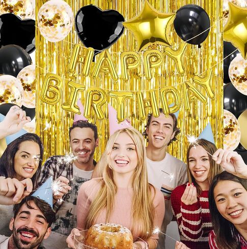 Silver Birthday Party Decorations - Sweet 16 21st Women Girls Happy Birthday Banner, Fringe Curtains, Heart Star Foil Confetti Balloons Backdrop Supplies in Saudi Arabia