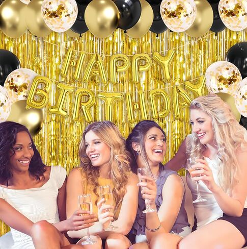 Silver Birthday Party Decorations - Sweet 16 21st Women Girls Happy Birthday Banner, Fringe Curtains, Heart Star Foil Confetti Balloons Backdrop Supplies in Saudi Arabia