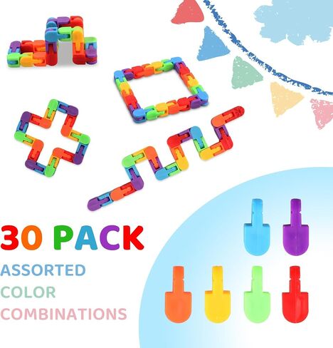 30PCS Rainbow Toy Toy Tracks Wacky Tracks Snap و Click Sencory Toys ، ألعاب حسية الأصابع ، مفضلات ، حقيبة Goodie ، مكافأة جوائز الفصول الدراسية ، تململات المدارس للطلاب. in Saudi Arabia