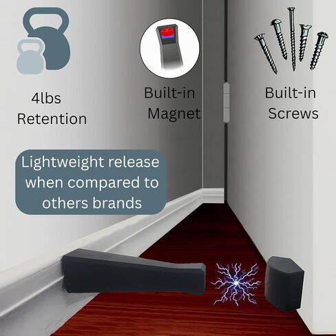 Sleek Magnetic Door Stop, Door Catch, for Interior Doors, 4lb Retention for Drywall Compatibility and Ease of use. in Saudi Arabia