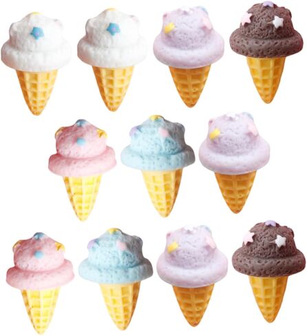 15Pcs Assorted Color Artificial Ice Cream Cone Props - Realistic Fake Ice Cream Models for Home Decoration Photography and Play in Saudi Arabia