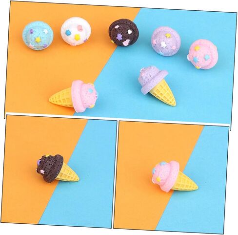 15Pcs Assorted Color Artificial Ice Cream Cone Props - Realistic Fake Ice Cream Models for Home Decoration Photography and Play in Saudi Arabia