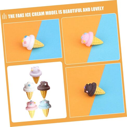 15Pcs Assorted Color Artificial Ice Cream Cone Props - Realistic Fake Ice Cream Models for Home Decoration Photography and Play in Saudi Arabia