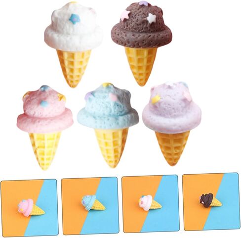 15Pcs Assorted Color Artificial Ice Cream Cone Props - Realistic Fake Ice Cream Models for Home Decoration Photography and Play in Saudi Arabia