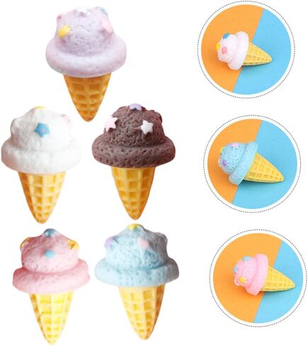 15Pcs Assorted Color Artificial Ice Cream Cone Props - Realistic Fake Ice Cream Models for Home Decoration Photography and Play in Saudi Arabia