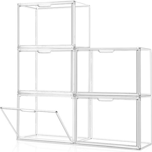 منظم محفظة للخزانة ، منظم تخزين المحفظة لمنظم حقيبة اليد ، علبة عرض أكريليك واضحة مع الباب المغناطيسي ، صناديق تخزين بلاستيكية للكتاب ، المقتنيات ، مستحضرات التجميل (3 عبوات) in Kuwait