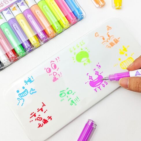 Acrylic Paint Markers, 12 Colors Highlighter Acrylic Pens with Bullet Tip,Strong Coverage, Large Ink Capacity, Multi-Purpose Paint Pens for Rock Painting, Crafts, DIY, Art Supplies in Saudi Arabia