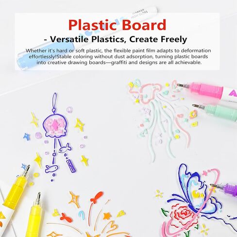 Acrylic Paint Markers, 12 Colors Highlighter Acrylic Pens with Bullet Tip,Strong Coverage, Large Ink Capacity, Multi-Purpose Paint Pens for Rock Painting, Crafts, DIY, Art Supplies in Saudi Arabia
