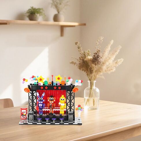 Five Nights Stage Toy Building Sets -Compatible with Lego Monster Scene, Bear, Rabbit & Chicken Performing on Stage, Horror Game-Inspired Spooky Toy for Fans and Collectors in Saudi Arabia