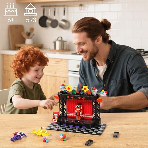 Five Nights Stage Toy Building Sets -Compatible with Lego Monster Scene, Bear, Rabbit & Chicken Performing on Stage, Horror Game-Inspired Spooky Toy for Fans and Collectors in Saudi Arabia