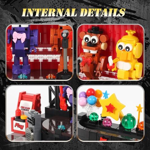 Five Nights Stage Toy Building Sets -Compatible with Lego Monster Scene, Bear, Rabbit & Chicken Performing on Stage, Horror Game-Inspired Spooky Toy for Fans and Collectors in Saudi Arabia