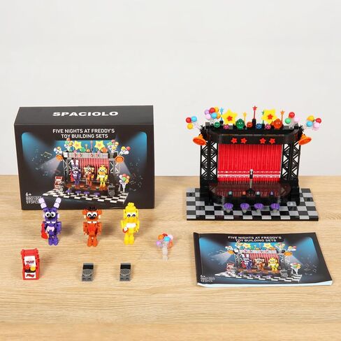 Five Nights Stage Toy Building Sets -Compatible with Lego Monster Scene, Bear, Rabbit & Chicken Performing on Stage, Horror Game-Inspired Spooky Toy for Fans and Collectors in Saudi Arabia