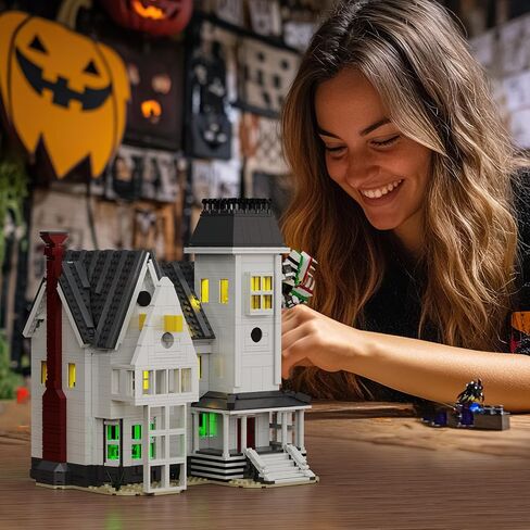 Horror Movie Beetle House Halloween Building Blocks Set, Betelgeuse Sandworm Monster Lydia Deetz Toys Compatible with Lego, Creative Birthday Decor Gift for Film Fans 18+ Adult (1851pcs) in Saudi Arabia