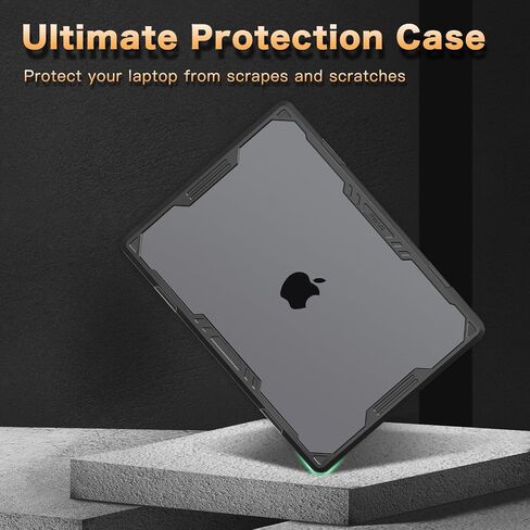 Mosiso متوافق مع MacBook Air Case 15 بوصة 2023 A2941 M2 ، علبة بلاستيكية هندسية متناظرة شديدة التحمل مع مصد TPU وكيس الأكمام العمودي وغطاء لوحة المفاتيح ونوع C ، Space Gray & Black in Saudi Arabia