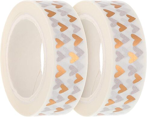 2pcs شريط قلب رقائق washi ، الحب أشرطة القلوب القلوب الشريط زخرفة الأشرطة الزخرفية لسكروكينغ DIY الحرف الديكور البرونزية in Saudi Arabia