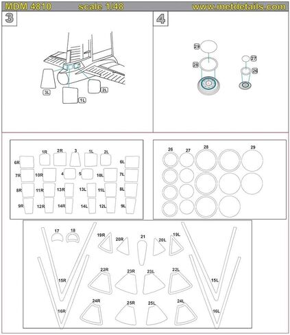 MDM4810-1/48 B-29. Masks for Scale Model Aircraft Revell/Monogram kit in Saudi Arabia