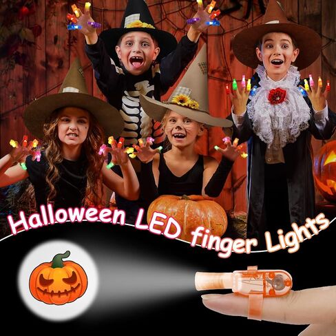 36PCS Halloween Party Favors for Kids,Halloween LED Light Up Finger Lights Goodie Bag Fillers Treats Glow In The Dark Toy Favors Bulk for Halloween Party Classroom Prizes Trick or Treats Gifts in Kuwait