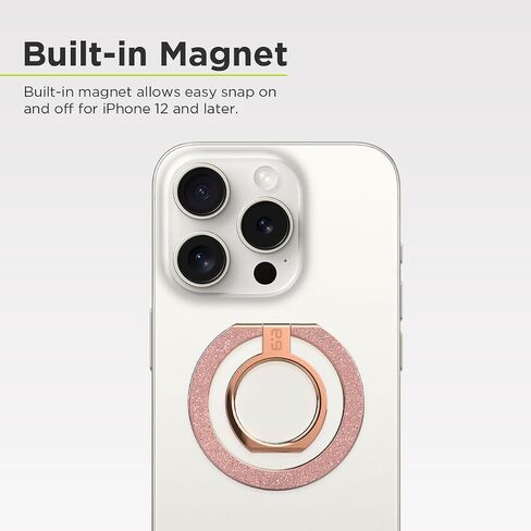 PureGear Magnetic Phone Grip, Magnetic Phone Ring Stand, Magnetic Phone Ring Holder for MagSafe iPhone 14, 14 Plus, 14 Pro Max, 13, 13 Pro, 13 Mini, 13 Pro Max, 12, Adjustable Kickstand (Gold) in Saudi Arabia