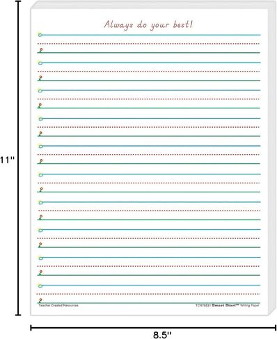 Teacher Created Resources TCR76531-2 Smart Start 1-2 Writing Paper 100 Sheets, 2 Packs in Saudi Arabia